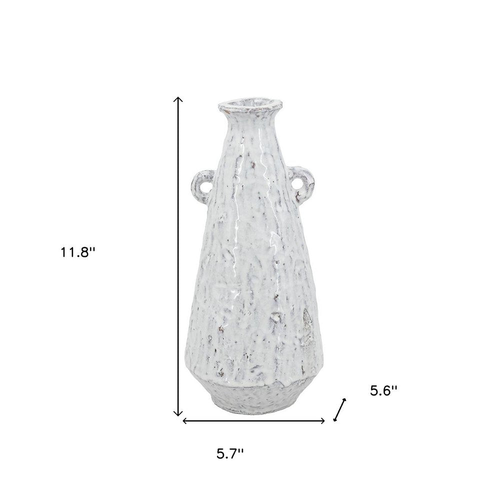 12" Ivory Terracotta Round Jug Vase