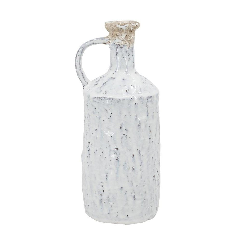 11" Ivory Terracotta Round Jug Vase