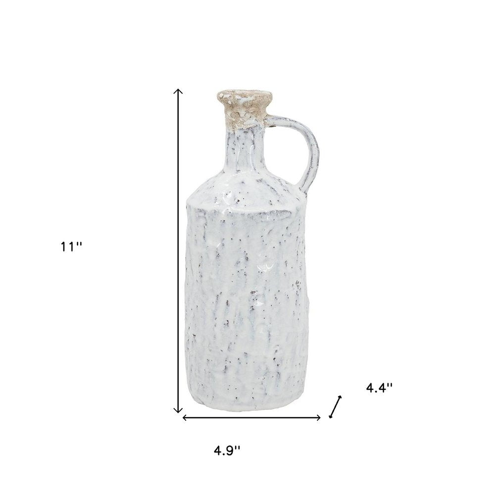 11" Ivory Terracotta Round Jug Vase