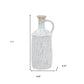 11" White Terracotta Cylinder Jug Vase