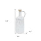 13" White Terracotta Cylinder Jug Vase