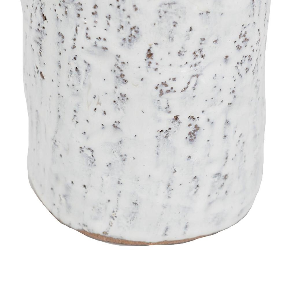 10" Beige And Ivory Cylinder Terracotta Table Vase