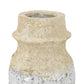 10" Beige And Ivory Cylinder Terracotta Table Vase