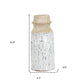 10" Beige And Ivory Cylinder Terracotta Table Vase