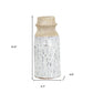 10" Beige And Ivory Cylinder Terracotta Table Vase