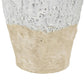 14" Beige And Ivory Color Block Amphora Terracotta Table Vase