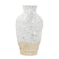16" Beige And Ivory Amphora Terracotta Urn