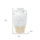 16" Beige And Ivory Amphora Terracotta Urn