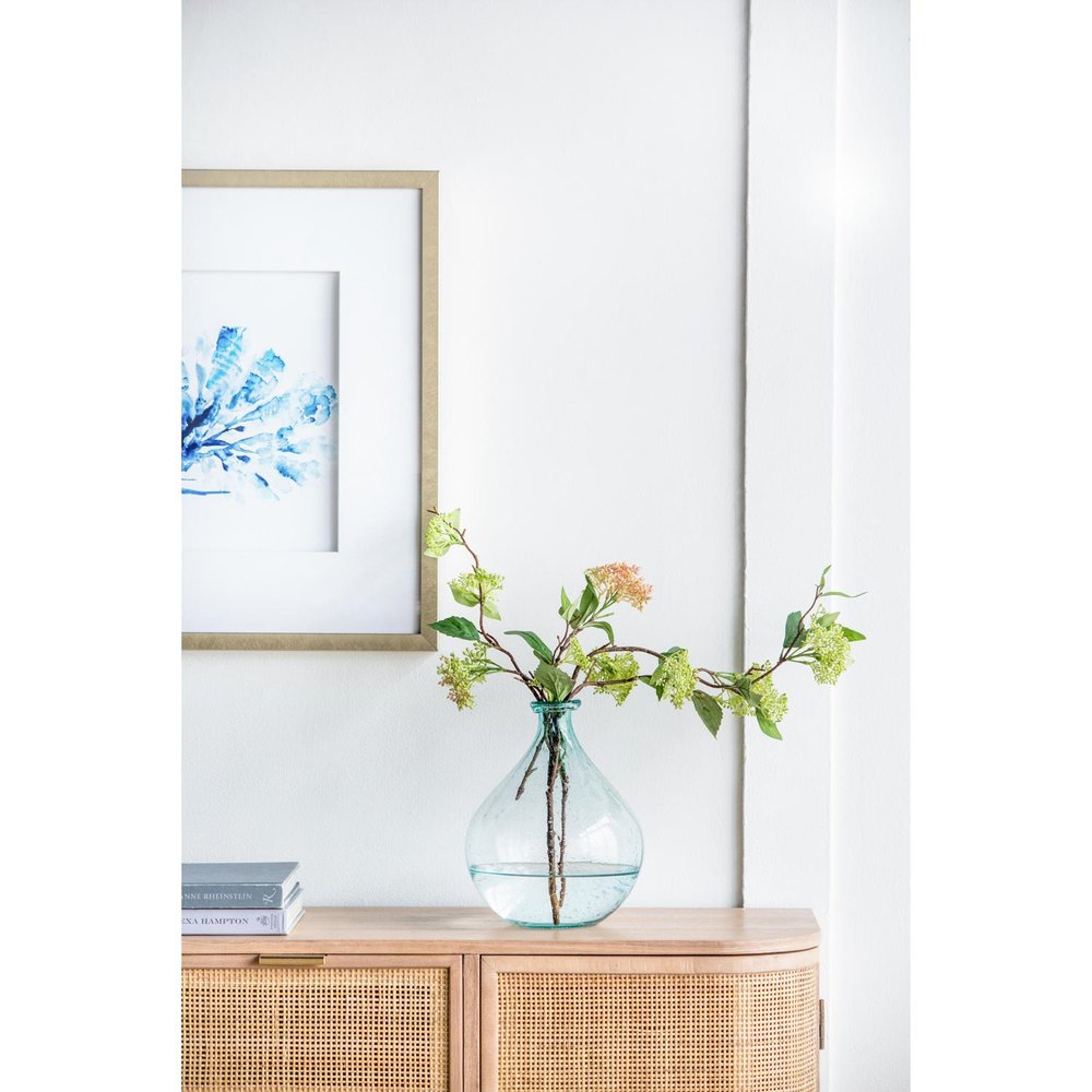 10" Aqua Bubble Glass Round Table Vase