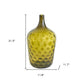 21" Olive Green Hammered Glass Table Vase