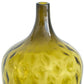 21" Olive Green Hammered Glass Table Vase
