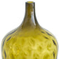 21" Olive Green Hammered Glass Table Vase