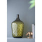 21" Olive Green Hammered Glass Table Vase