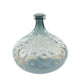 13" Light Blue Hammered Glass Table Vase