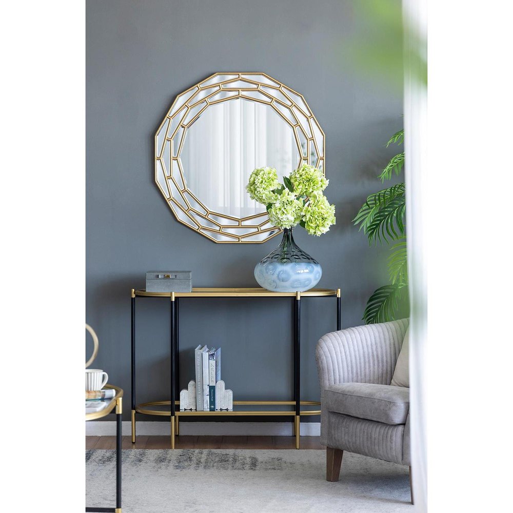 13" Light Blue Hammered Glass Table Vase