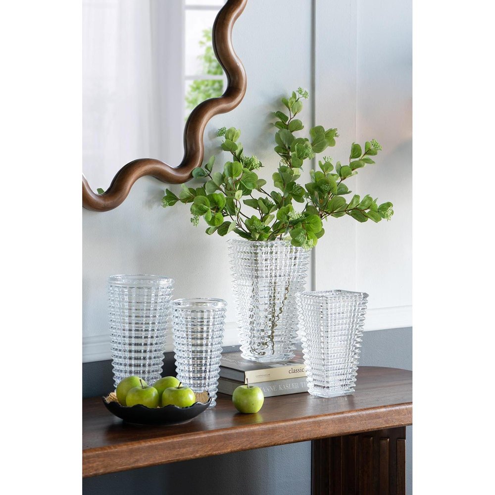 11" Clear Round Glass Table Vase