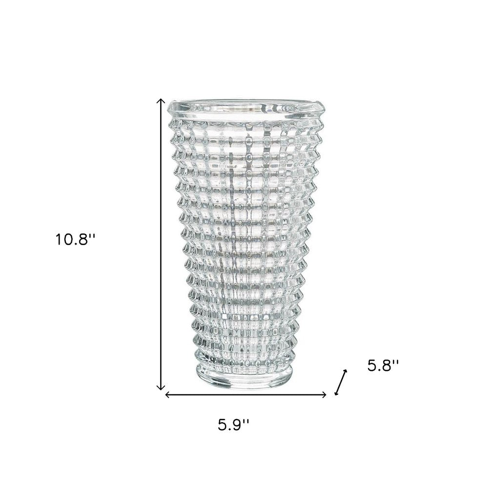 11" Clear Round Glass Table Vase