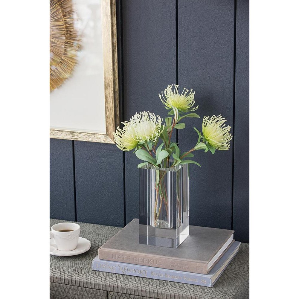 8" Clear Square Glass Table Vase