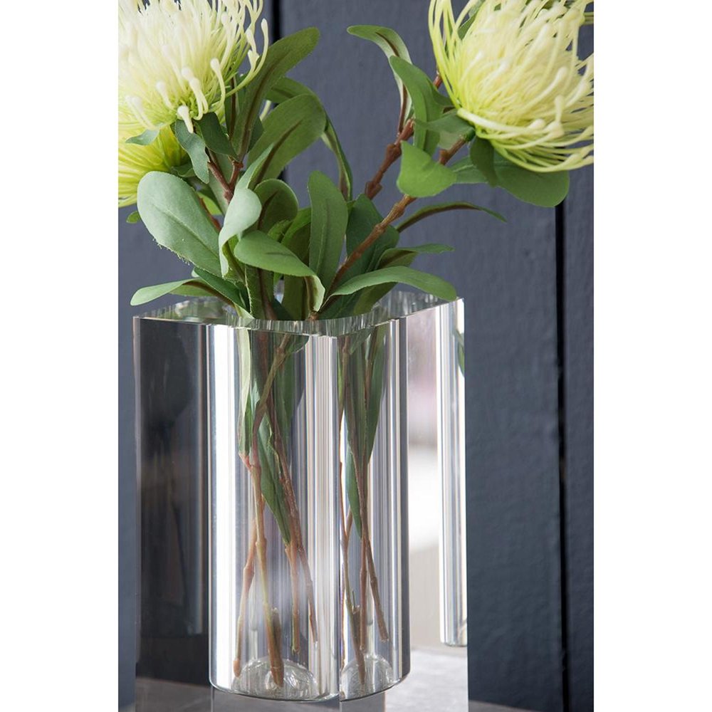 8" Clear Square Glass Table Vase