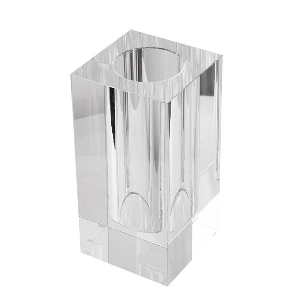 8" Clear Square Glass Table Vase