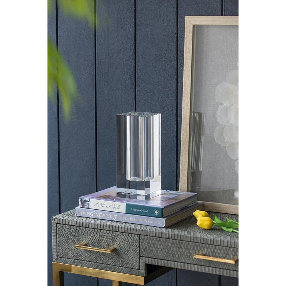 10" Clear Square Glass Table Vase