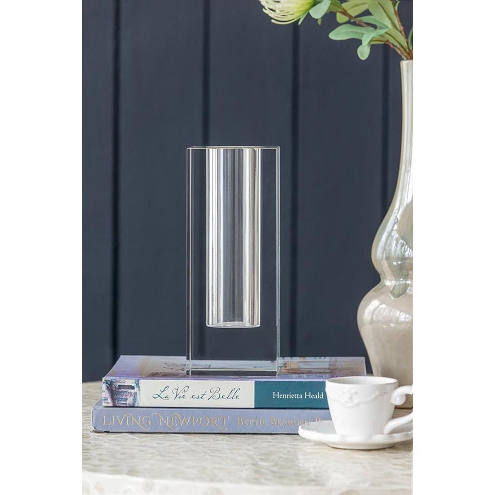 10" Clear Square Glass Table Vase