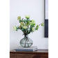 9" Light Gray Bubble Glass Round Table Vase