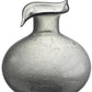 9" Light Gray Bubble Glass Round Table Vase