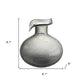 9" Light Gray Bubble Glass Round Table Vase