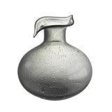 9" Light Gray Bubble Glass Round Table Vase