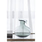 9" Light Gray Bubble Glass Round Table Vase