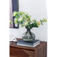 9" Light Gray Bubble Glass Round Table Vase