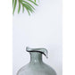 9" Light Gray Bubble Glass Round Table Vase