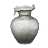 10" Light Gray Bubble Glass Round Table Vase