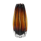 12" Burnt Umber Wavy Glass Table Vase