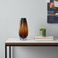 12" Burnt Umber Wavy Glass Table Vase