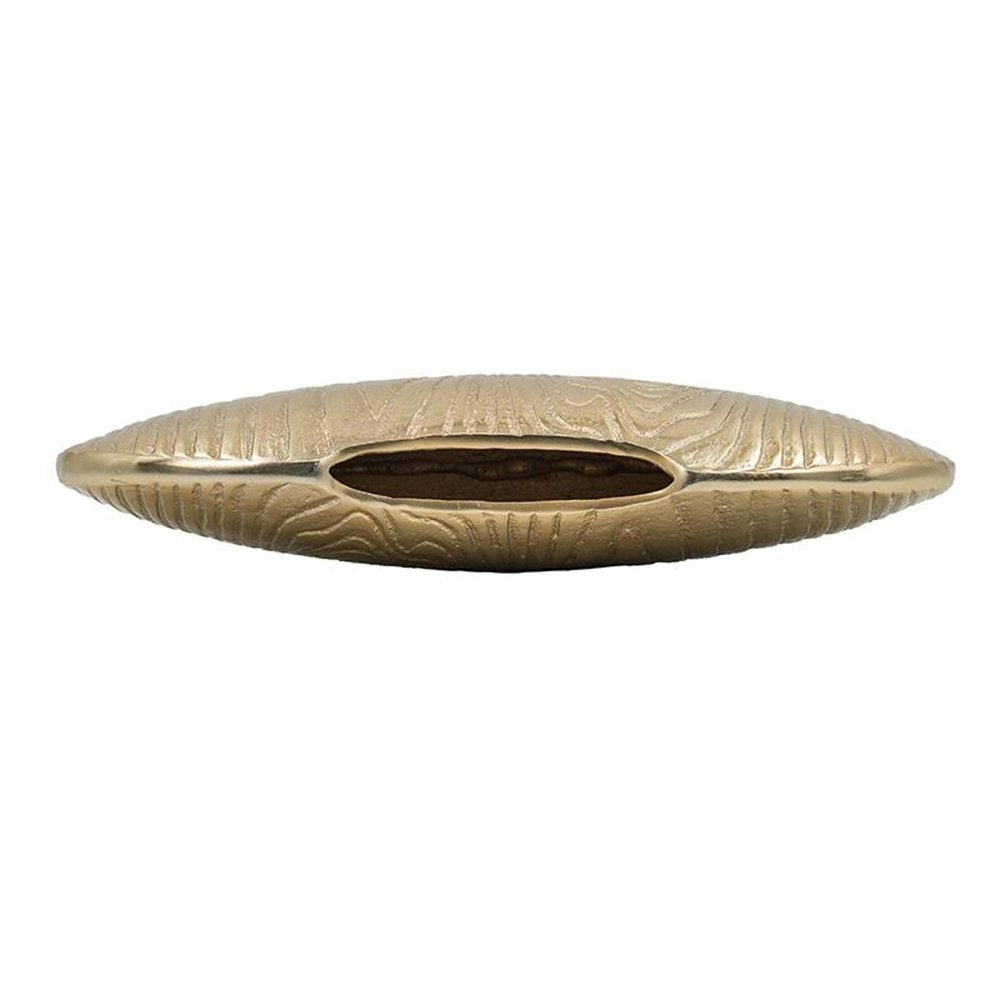 7" Gold Aluminum Oval Disc Table Vase