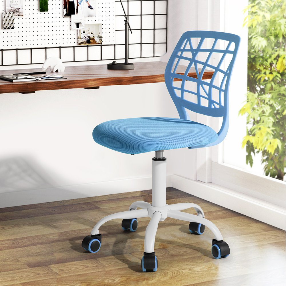 Pink and White Adjustable Height Swivel Rolling Office Chair