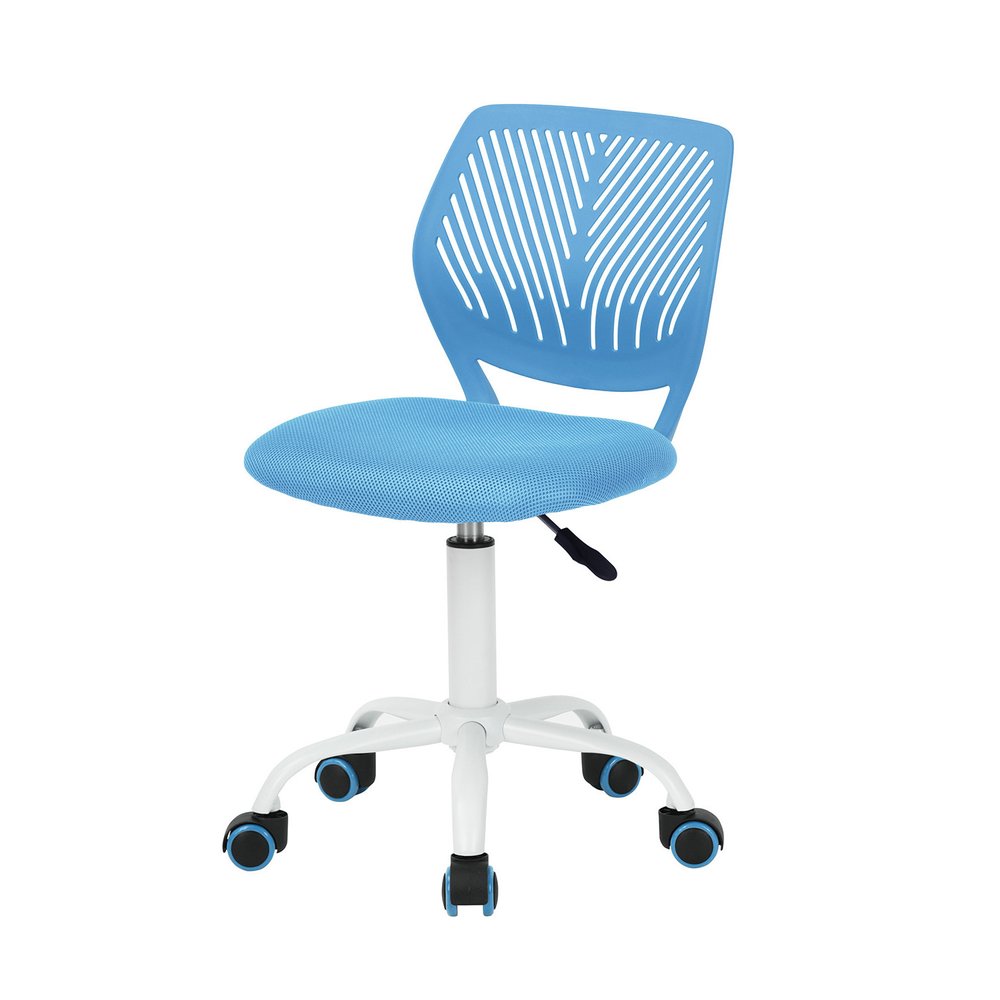 Pink and White Adjustable Height Swivel Rolling Office Chair