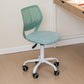 Teal and White Adjustable Height Swivel Rolling Office Chair