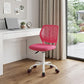 Baby Pink and White Adjustable Height Swivel Rolling Office Chair