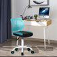 Blue Black and White Adjustable Height Swivel Rolling Office Chair