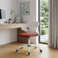 White and Brick Red Adjustable Height Swivel Rolling Office Chair
