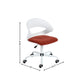 White and Brick Red Adjustable Height Swivel Rolling Office Chair
