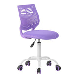 Pink and White Adjustable Height Swivel Rolling Office Chair