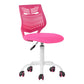 Pink and White Adjustable Height Swivel Rolling Office Chair