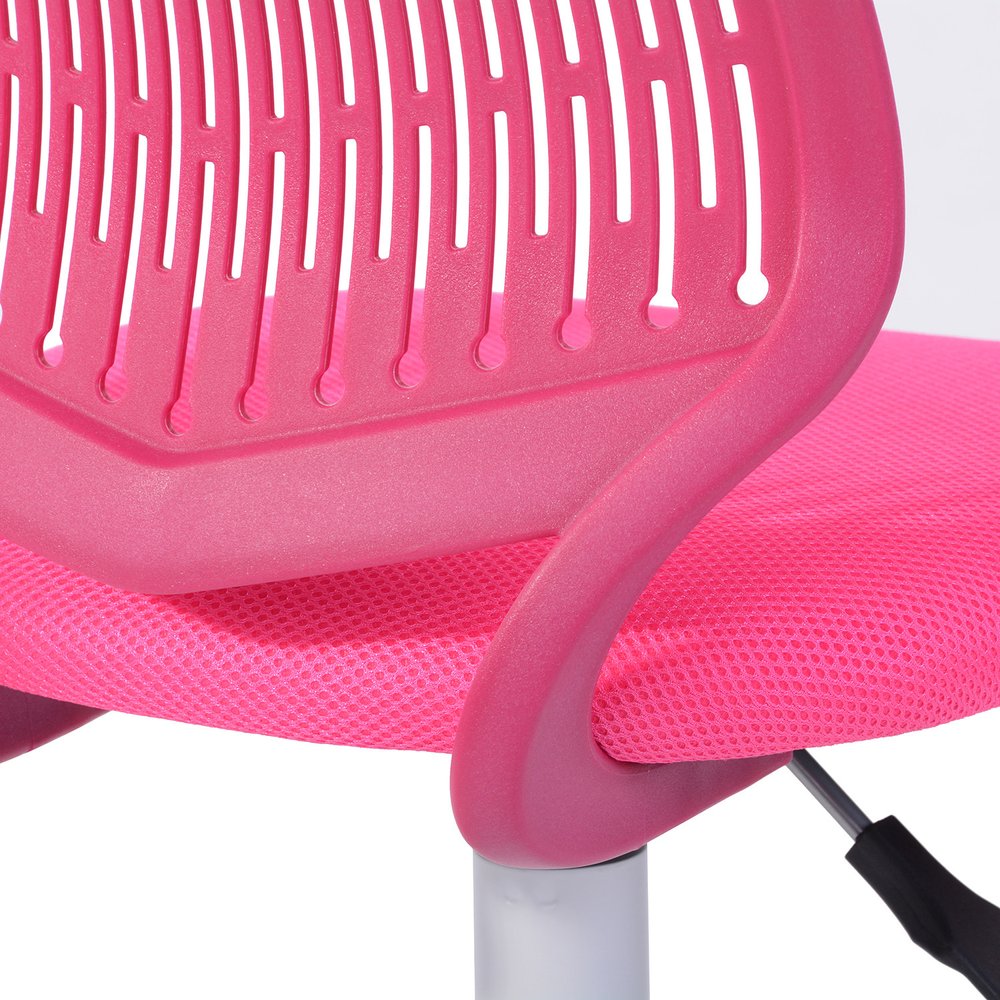 Turquoise and White Adjustable Height Swivel Rolling Office Chair