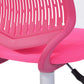 Pink and White Adjustable Height Swivel Rolling Office Chair