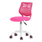 Turquoise and White Adjustable Height Swivel Rolling Office Chair