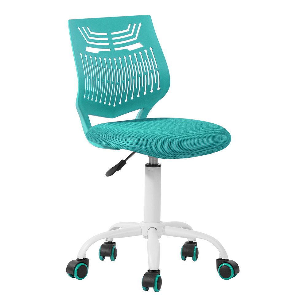 Pink and White Adjustable Height Swivel Rolling Office Chair